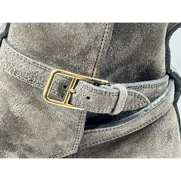 Bally Gray Suede Leather Boots Made In Switzerland Size 11-USA - Picture 9 of 11